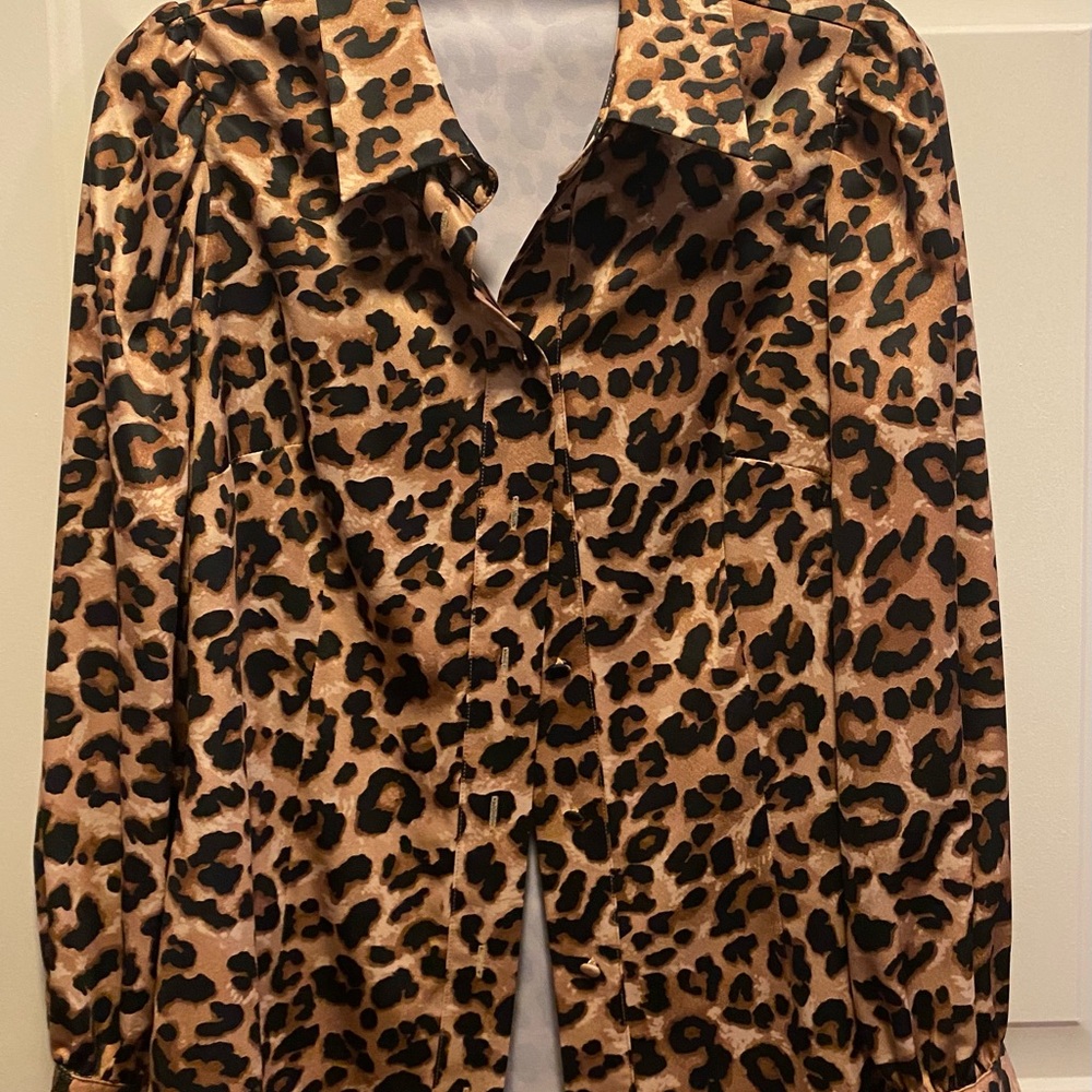 Boston Proper Animal Print Blouse